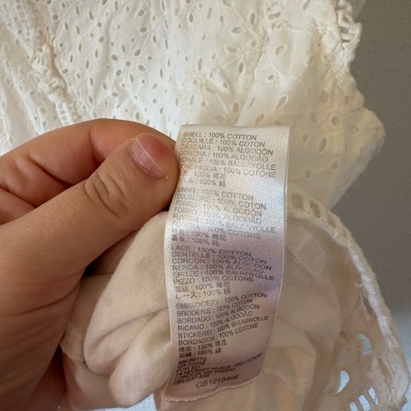 Anthropologie Maeve White Eyelet Ruffle Top - Picture 7 of 7